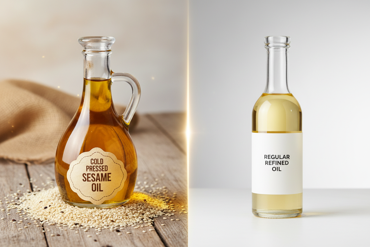 Cold-Pressed Sesame Oil vs Regular Oil: Which Is Better for Aadi Cooking