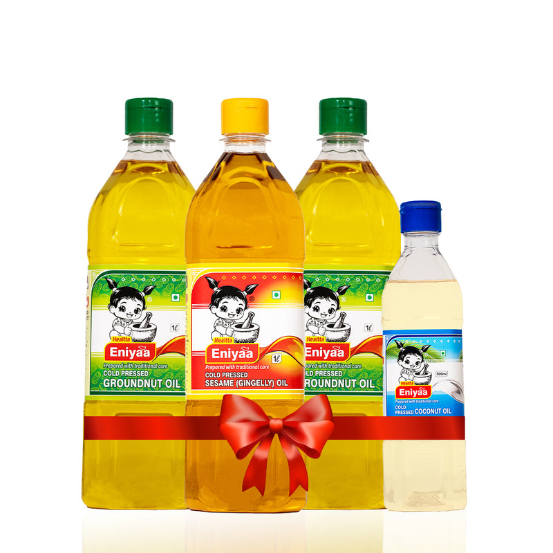 Combo Offers 3 |Groundnut Oil 2 ltr, Sesame Oil 1 ltr, Coconut Oil 500ml