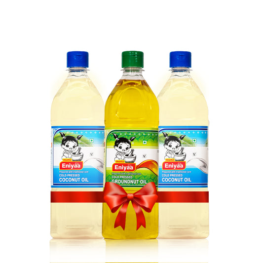 Coconut Oil 2 litres, Groundnut Oil 1 litre