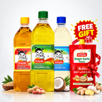 Monthly Oil Rotation | Groundnut Oil 1 Litre, Sesame Oil 1 Litre, Coconut Oil 1 Litre ( Ginger Garlic paste FREE)