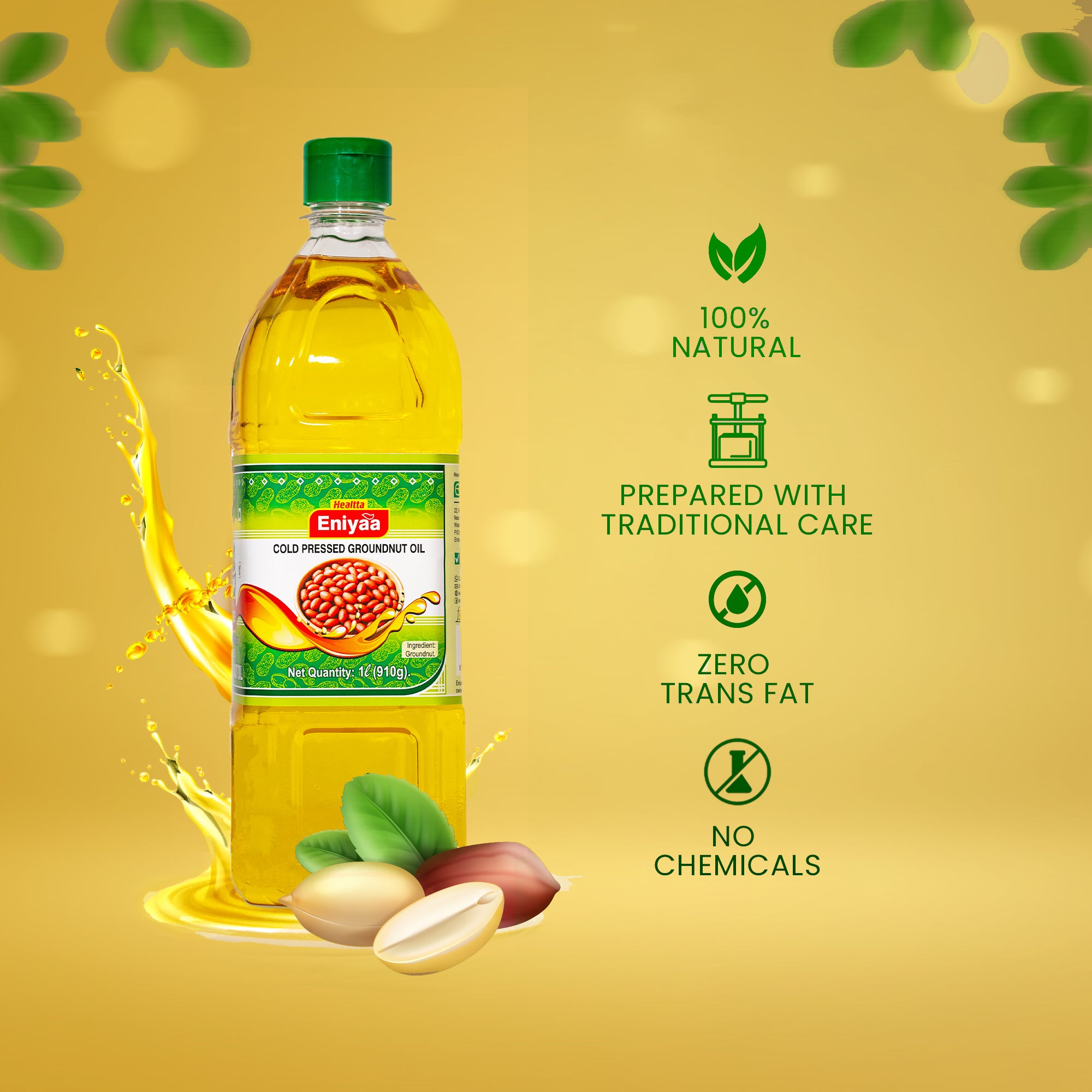 Groundnut Oil 1 Litre | Cold Pressed Method | Daily Cooking