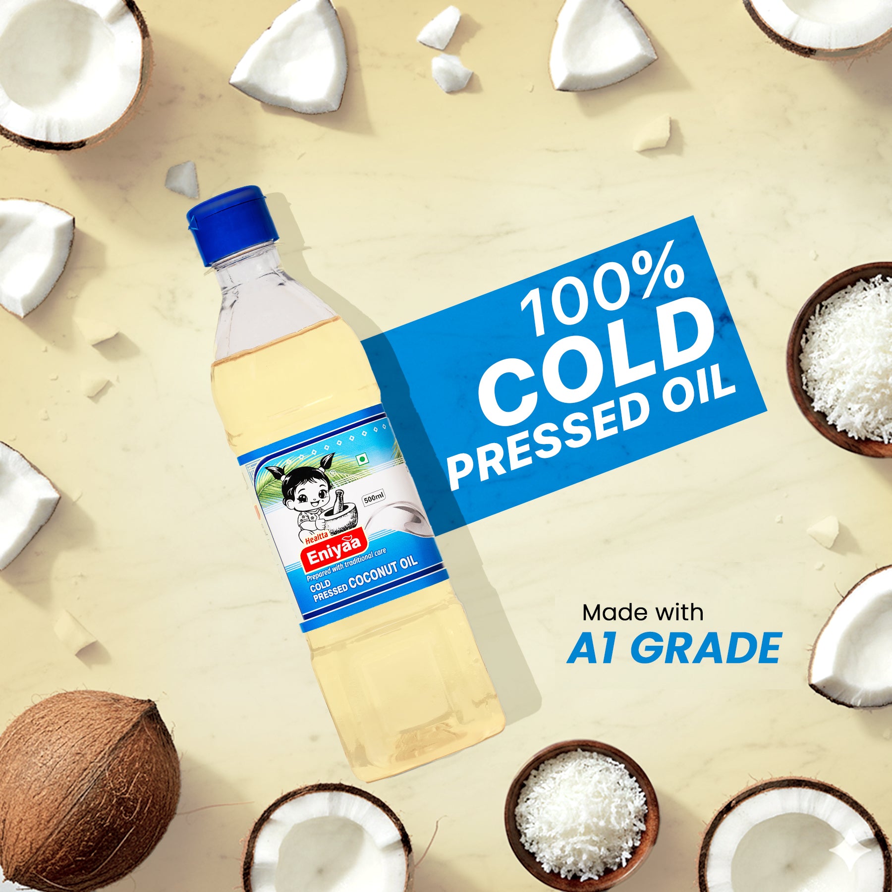 500ml Coconut Oil for Cooking | Skin & Hair