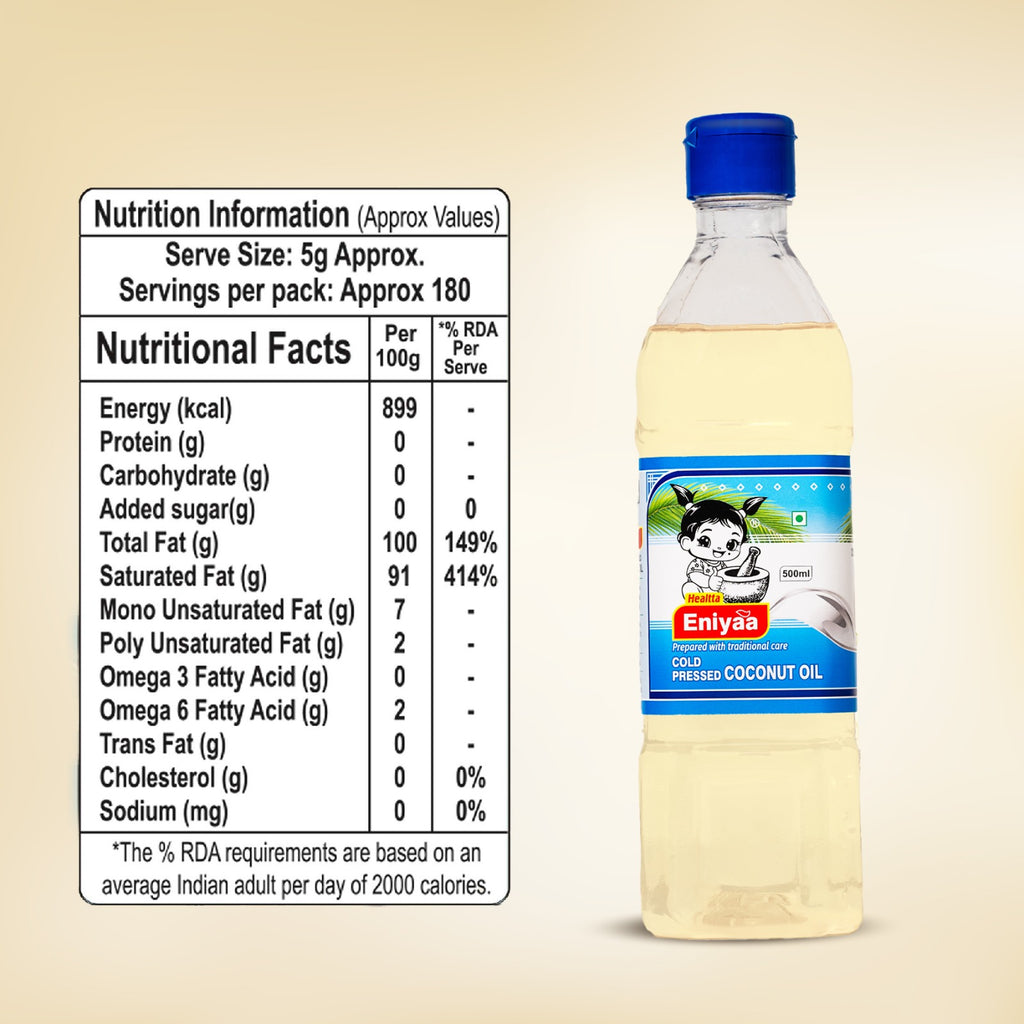 500ml Coconut Oil for Cooking | Skin & Hair